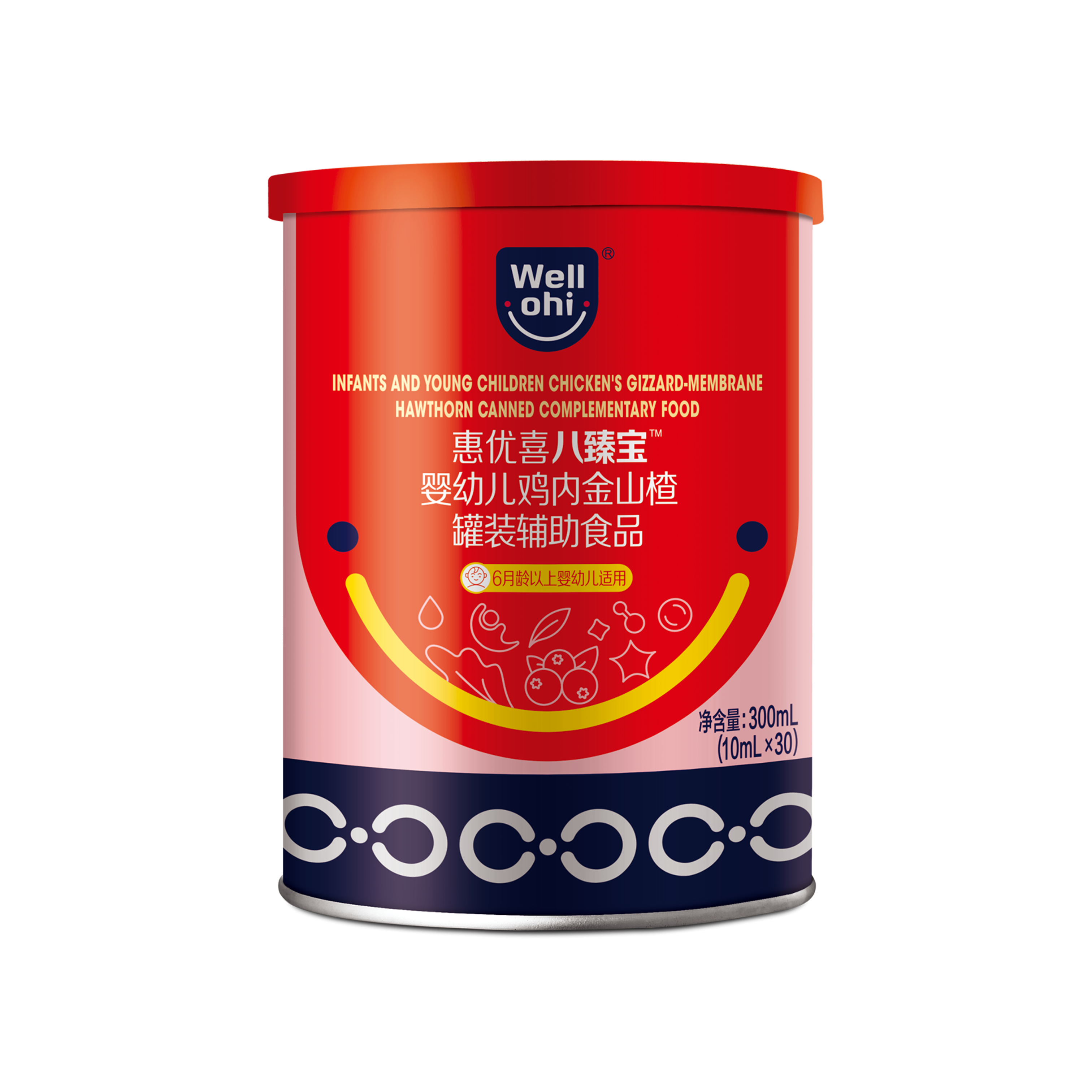 惠優喜八臻寶嬰幼兒雞内金山楂罐裝輔助食品